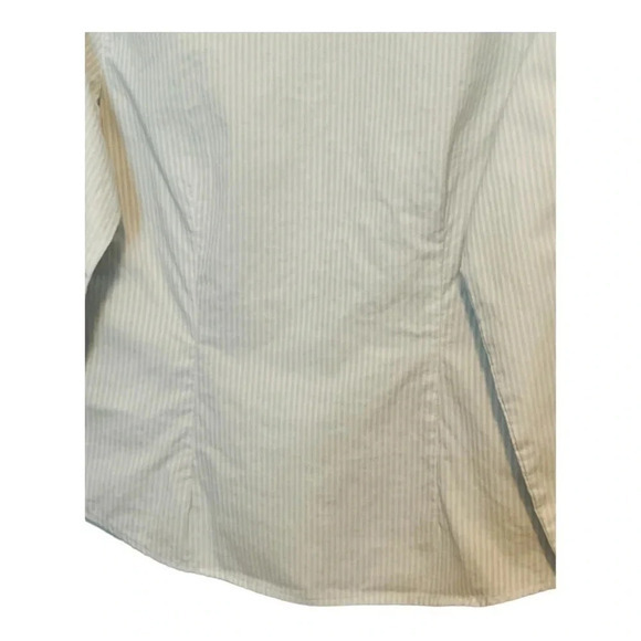 EDDIE BAUER STRIPED BUTTON DOWN WOMEN'S WHITE LIGHT BLUE‎ 100% COTTON SIZ… - Picture 4 of 7